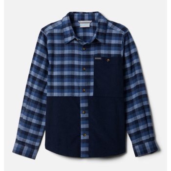 Columbia Rockfall Flannel, Camisa Azul Marino Para Niño | 417285-OCR